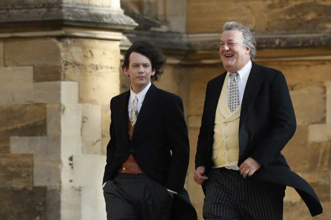 Stephen Fry (à droite) et son mari au mariage de la princesse Eugenie et Jack Brooksbank