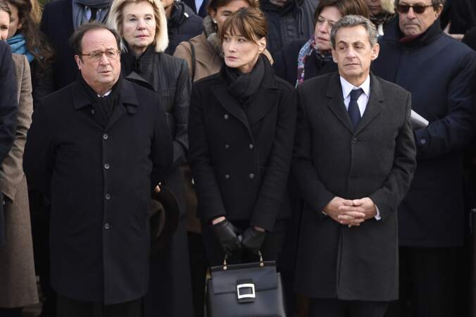 Obsèques de Jean D'Ormesson - Francois Hollande, Nicolas Sarkozy Carla Bruni-Sarkozy