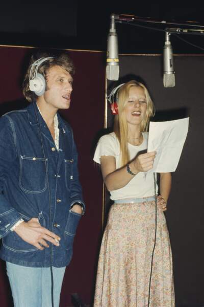 Johnny Hallyday et Sylvie Vartan en studio