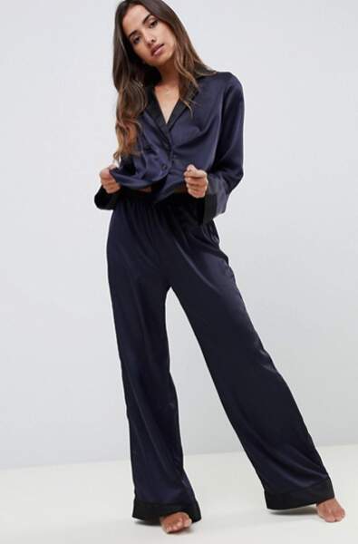 Pantalon de pyjama en satin contrasté, ASOS, 21,90€