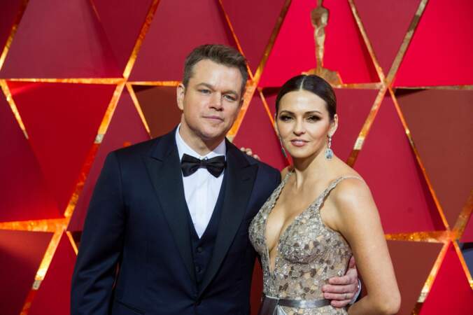 Les plus beaux couples des Oscars 2017 : Matt Damon et Luciana Barroso