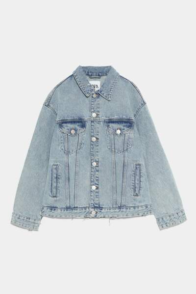 Veste en jean oversize, Zara, 49,95€