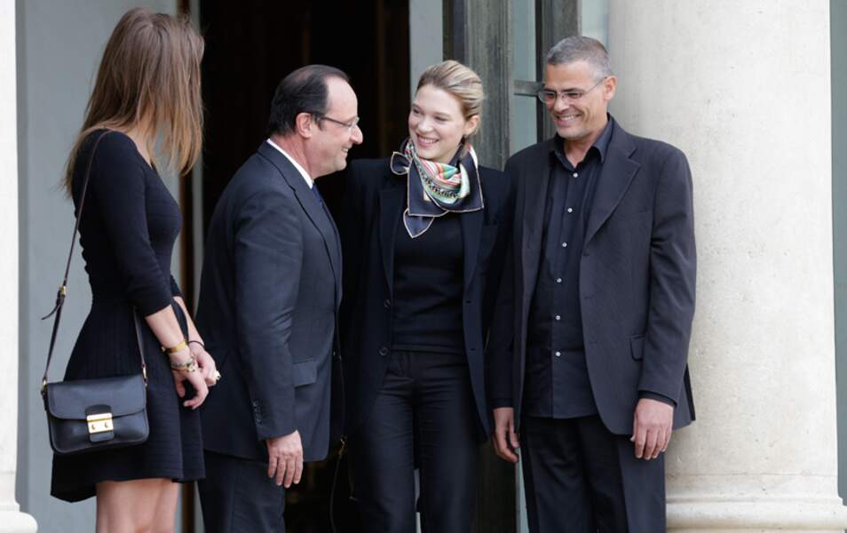 Adèle Exarchopoulos, François Hollande, Léa Seydoux et Abdellatif Kechiche