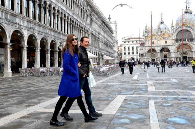 Stefano Accorsi en lune de miel avec son épouse Bianca Vitalivenezia. Ce n'est pas triste Venise !