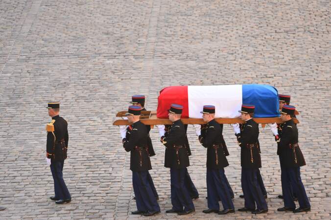 Le cercueil de Charles Aznavour lors de l'hommage national au chanteur