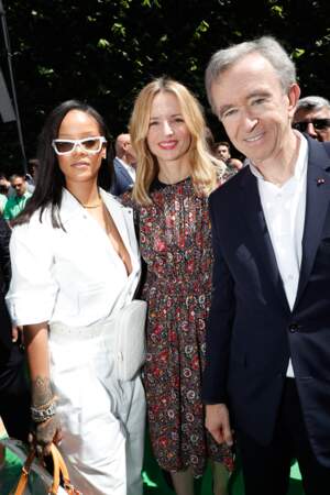 Fashion week Hommes, défilé Louis Vuitton : Rihanna, Delphine Arnault et Bernard Arnault