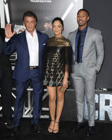 L'équipe du film Creed: Sylvester Stallone, Tessa Thompson et Michael B. Jordan
