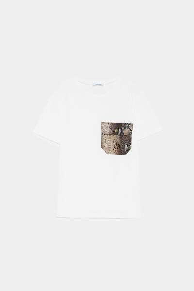 T-Shirt à poche bimatière, Zara, 12,95€