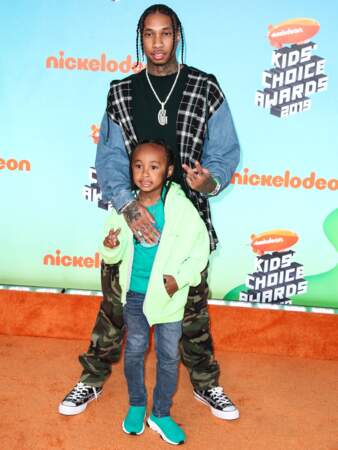 Tyga et son fils King Cairo Stevenson à la cérémonie des Kids' Choice Awards, Los Angeles