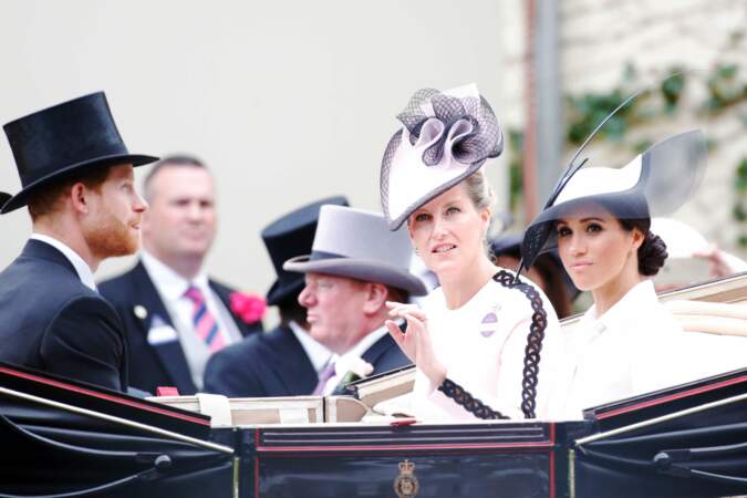 Royal Ascot : le prince Harry, Meghan Markle et la comtesse de Wessex Sophie