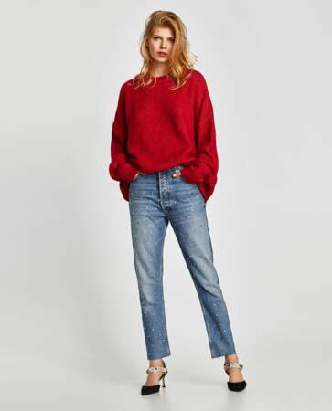 Zara : Pull XL rouge, 29,99 euros au lieu de 39,95 euros