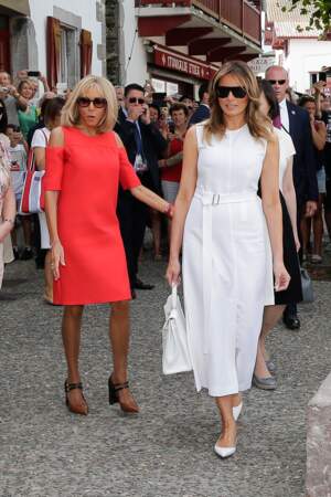Brigitte Macron et Melania Trump à Espelette, dimanche 25 août