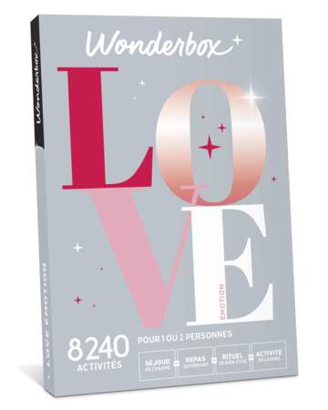 Box Love pour 1 ou 2 personnes, 49,90 €, Wonderbox 