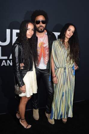 Lenny Kravitz avec sa fille Zoe et sa femme Lisa Bonet