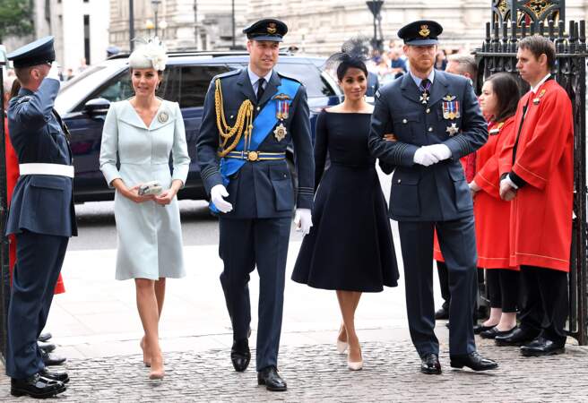Kate Middleton, le prince William, Meghan Markle et le prince Harry, au centenaire de la Royal Air Force, à Londres