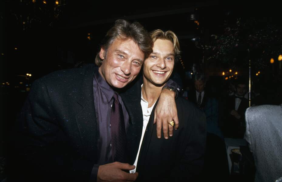 Johnny Hallyday et son fils David au milieu des années 80