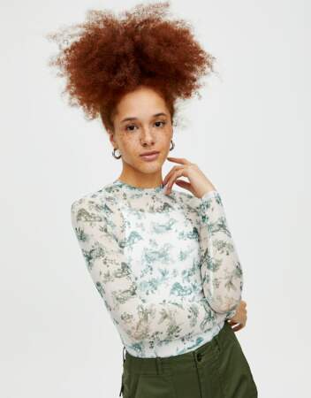 T-shirt imprimé Toile de Jouy, Pull and Bear, 9,99€