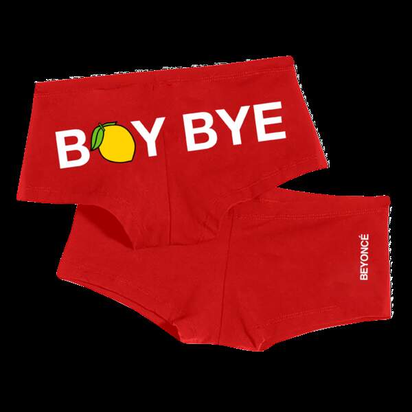 Beyoncé sort une collection de Noël : shorty rouge "Boy bye", 16€