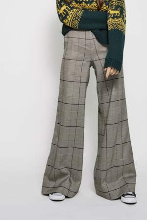Pantalon évasé à carreaux, Eleven Paris, 145€