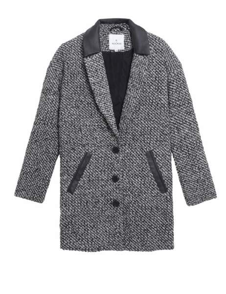Si vous êtes ronde : Manteau en tweed, La Halle, 79€