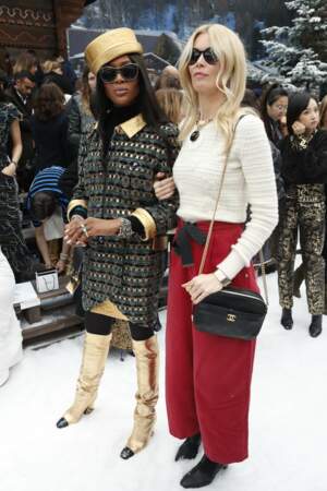 Naomie Campbell et Claudia Schiffer au défilé Chanel 