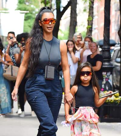 Kim Kardashian et North West dans le quartier de SoHo, à New York
