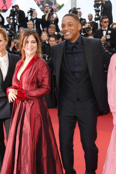Cannes - Montée des Marches pour le 70ème anniversaire : Will Smith & Agnes Jaoui 