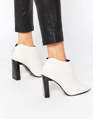 Low boots à talons blanches, Asos, 62,99€