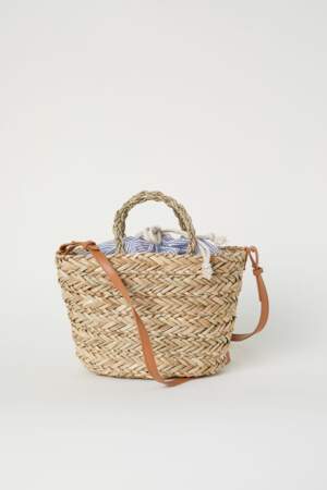 Sac en paille avec sac textile, H&M, 22,99 euros