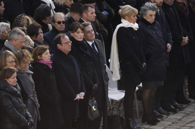 Obsèques de Jean D'Ormesson - Francois Hollande, Brigitte Macron, Nicolas Sarkozy et Carla Bruni-Sarkozy