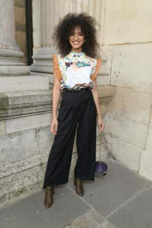 Indya Moore au défilé Louis Vuitton, mardi 5 mars au Louvre, à Paris