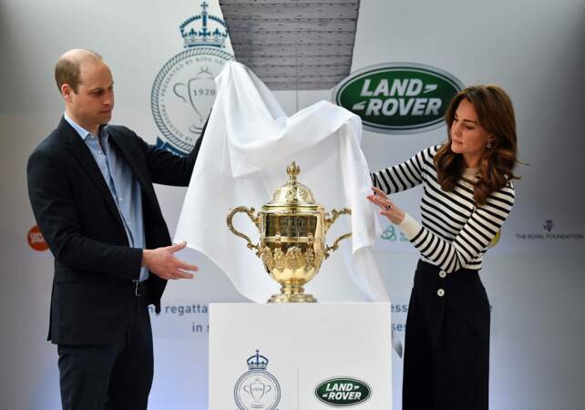 Kate Middleton et le prince William pendant le lancement de la King's Cup, une régate qui se déroulera en août 2019