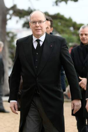 S.A.S. le Prince Albert II de Monaco aux obsèques Henri d`Orleans comte de Paris