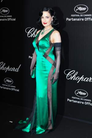 Dita Von Teese lors de la soirée Chopard organisée au festival de Cannes le 17 mai 2019