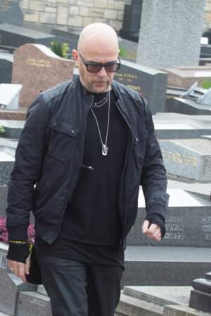 Pascal Obispo, à l'enterrement de Véronique Colucci au cimetière de Montrouge, le 12 avril 2018