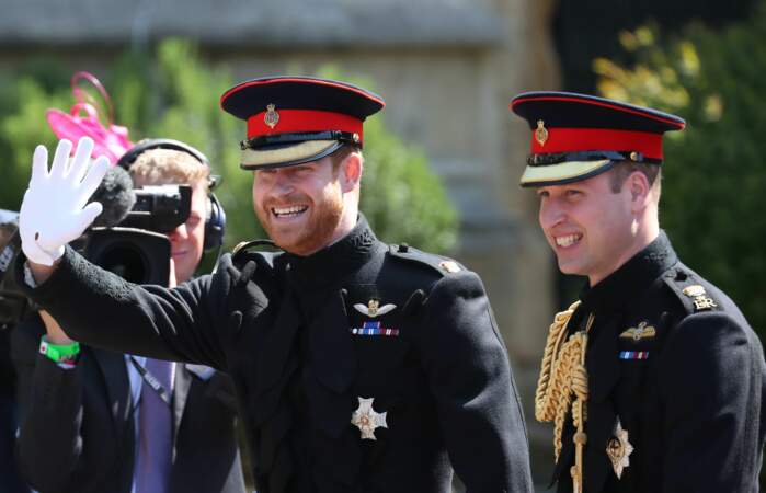 L'arrivée du prince William et du prince Harry au château de Windsor