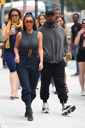 Kim Kardashian et Kanye West dans le quartier de SoHo, à New York