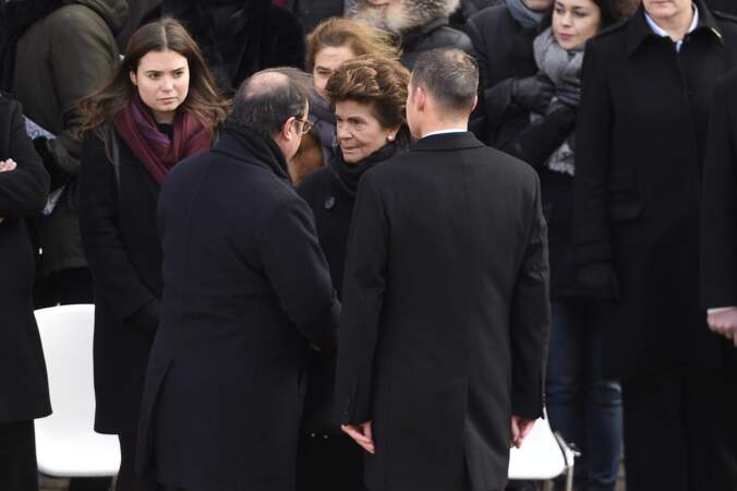 Obsèques de Jean D'Ormesson - Francois Hollande et Françoise D'Ormesson