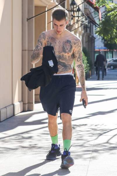 Justin Bieber sortant de SoulCycle, sa salle de sport, à Beverly Hills le 4 janvier 2019