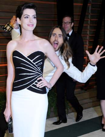 Jared Leto et Anne Hathaway aux Oscars