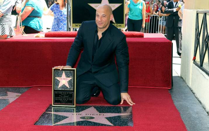 Vin Diesel inaugure son étoile sur le Walk of Fame. 