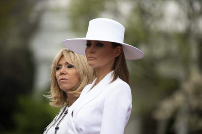 Melania et Donald Trump reçoivent Brigitte et Emmanuel Macron à la Maison Blanche