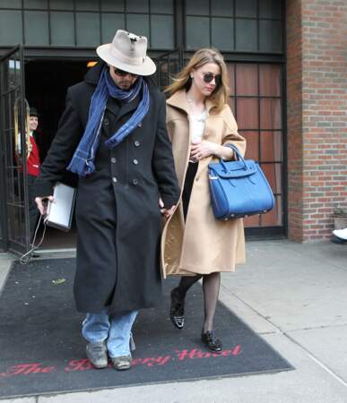 Johnny Depp et Amber Heard ont affronté ensemble les frimas de l'hiver