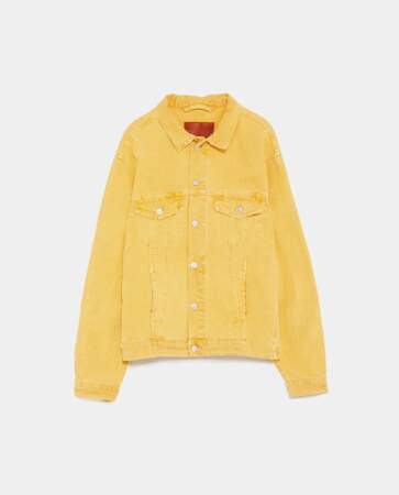 Veste en jean jaune, Zara, 39,95 euros