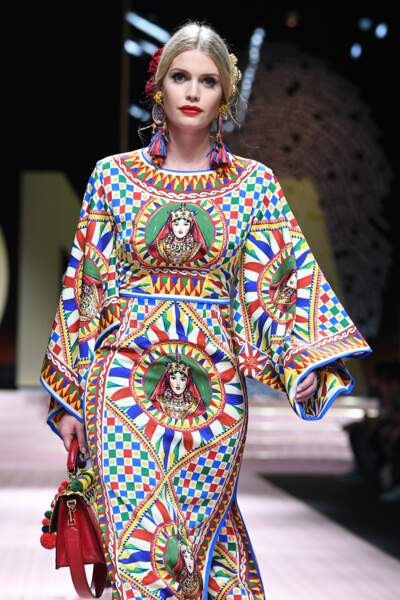 Fashion week printemps été 2019 - Défilé Dolce Gabbana à Milan : Lady Kitty Spencer, la nièce de Lady Di