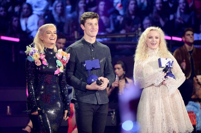 MTV EMA 2016 Bebe Rexha avec Shawn Mendes et Zara Larsson, meilleurs artistes pour le Canada et la Suède