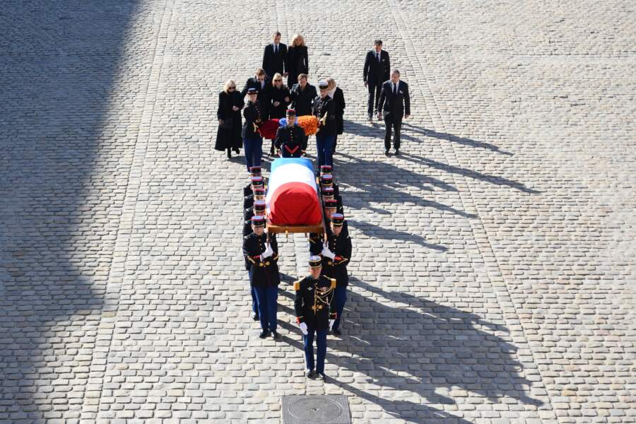 Le cercueil de Charles Aznavour lors de l'hommage national au chanteur