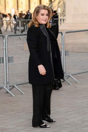Catherine Deneuve au défilé Louis Vuitton, mardi 5 mars au Louvre, à Paris