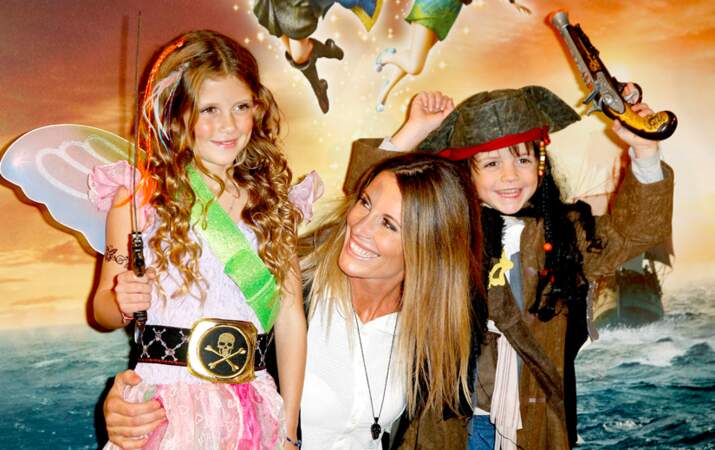 Sophie Thalmann et ses enfants à l’avant-première de Clochette et la fée pirate
