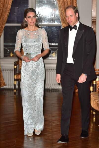 Kate Middleton et le prince William lors de leur dîner officiel à l'ambassade de Grande-Bretagne